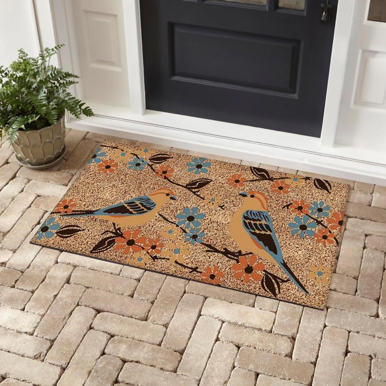 Bibb Home Coir Door Mat 18X30 Home Sweet Home Black Outdoor Mat Durable Entryway
